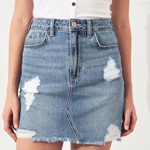 Hollister ultra high rise denim skirt